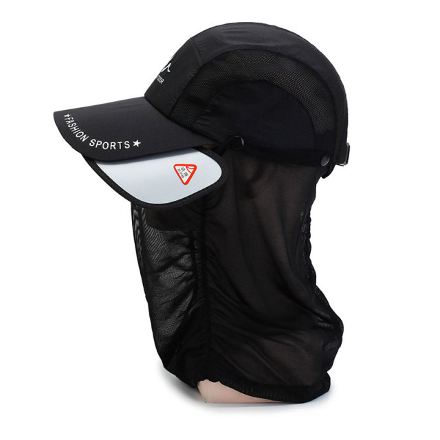 Baseball cap summer outdoor sun protection fishing visor duck cap men's quick-drying face mask fishing hat sun hat