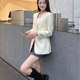 Collarless white suit women's jacket thin high-end 2025 spring and summer new V-neck slim fit slim temperament top