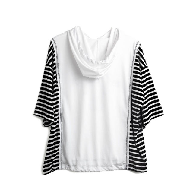 Fat lady plus size women's spring and summer style spliced ​​cartoon pattern loose sweatshirt casual top trendy 422284710