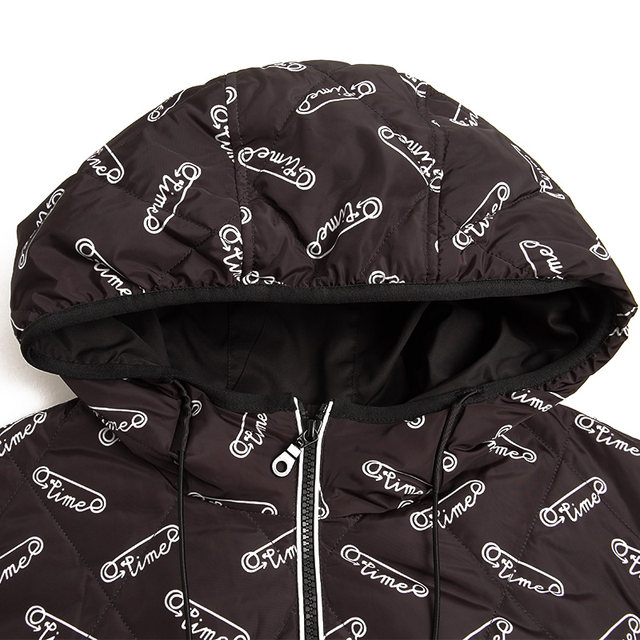 Fat Mrs. Plus Size Women's Winter New Black Letter Pattern Hooded Loose Down Jacket Trendy 822409511
