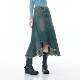 ziziFei American style irregular skirt mid-length high-waisted slim blue denim skirt for women
