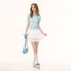 ziziFei summer new American retro a-line high-waist slim white three-layer cake skirt half-body short skirt for women
