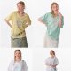 ziziFei summer American retro grey basic letter print V-neck loose large top short-sleeved T-shirt for women