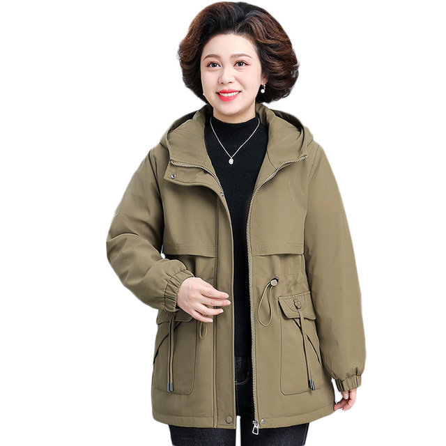 
Mother's winter jacket, new style autumn and winter cotton coat for middle-aged and elderly women, middle-aged plus velvet and thickened down cotton coat