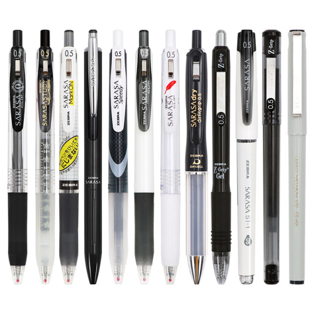 Japanese ZEBRA Zebra gel pen jj15 set press test brush question pen 0.5 stationery student signature pen quick-drying refill black SARASA flagship store official website authentic JJ77
