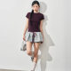 Andasaya double strap skirt pants miu sports puffy skirt short skirt black/heat