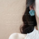 Youjuclub-warm winter love ~ color wool flower blossoms cute winter plush earrings mosquito coil plate ear clip female
