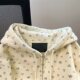 Korean chic floral sweet sweatshirt coat for women's autumn new loose lazy style casual hooded cardigan top
