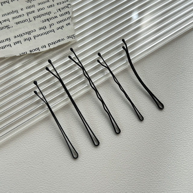 Black steel curved bangs one-word side clip broken hair clip headdress hair clip women's wire u-shaped clip simple