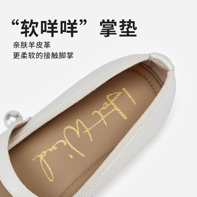 Hot air flat-sole single shoes for women in spring 2025 new one-length strip light mouth women's shoes with skirt casual shoes