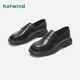 Hot-wind loafers women's 2025 autumn new soft sole shoes retro British style black leather shoes women's shoes