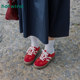 Hot wind mochi moral training shoes 2025 winter new popular red sneakers sports casual shoes thin sole women's shoes