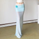 ROCKMORE three-dimensional flower vacation blue mesh skirt lace spliced ​​hip-packing skirt