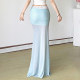 ROCKMORE three-dimensional flower vacation blue mesh skirt lace spliced ​​hip-packing skirt