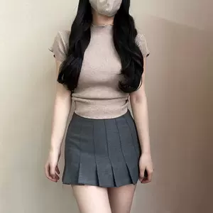 Pou doudou 纯棉卡通图案短袖t恤半身裙套装Pou-Taobao