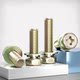 External hexagonal cross recessed three-combination screw galvanized ribbon elastic washer flat pad combination bolt m3M4M5M6M8M10