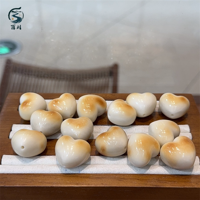 Charcoal-grilled natural ivory peach diy accessories hand-woven hand rope necklace Wenwan Buddha beads jewelry spacer beads