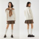 Semir sweatshirt women's letter printing autumn 2024 new loose fake two-piece pullover simple hat-free top trendy
