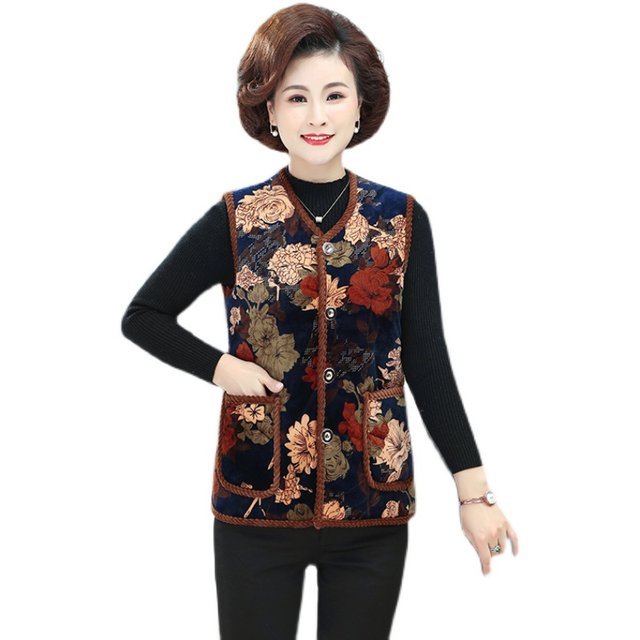 Special fat mother's vest autumn and winter plus fat plus size middle-aged and elderly winter vest women's sleeveless vest vest