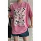 
Spot 2025 summer new product, Song Lan new product 25057 fashionable pink cartoon pattern loose short-sleeved T-shirt