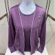 Noble knitted sweater two-piece set mother's suit embroidered shirt suit middle-aged and elderly women's loose large-size jacket thin