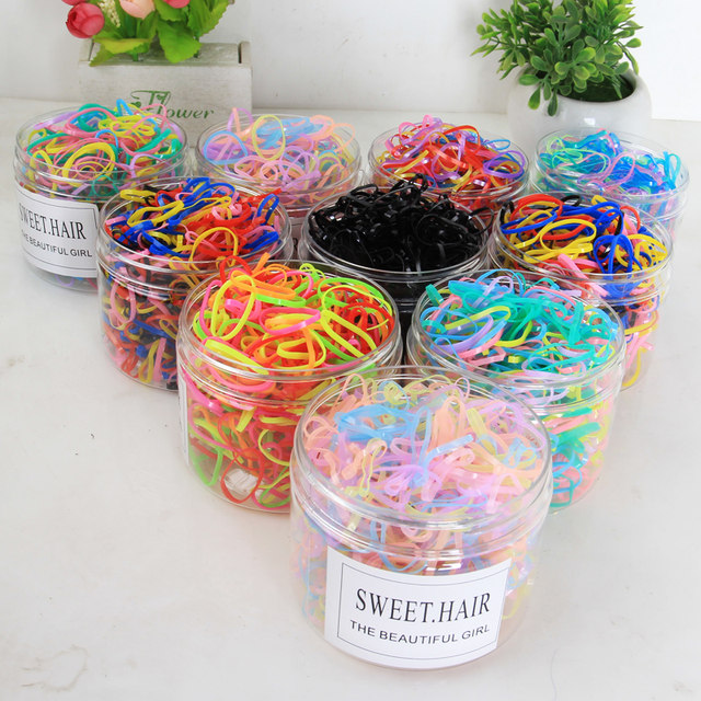 Disposable rubber band children's small black and strong pulling constantly candy color does not damage hair adult thickening princess tie hair