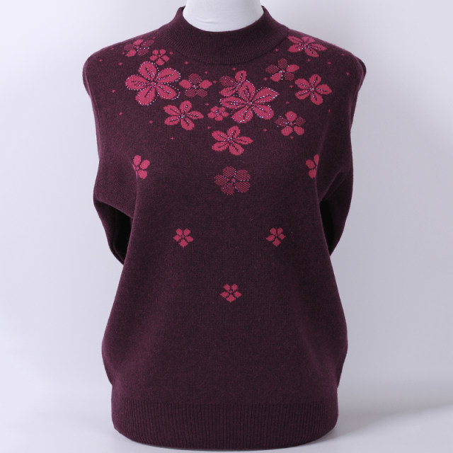 Mother's thick sweater women's winter clothing middle-aged and elderly woolen sweater long-sleeved pullover knitted bottoming shirt grandma's top