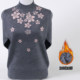 Middle-aged and elderly women's autumn and winter sweaters thickened and warm half turtleneck pullover plus velvet knitted bottoming sweater