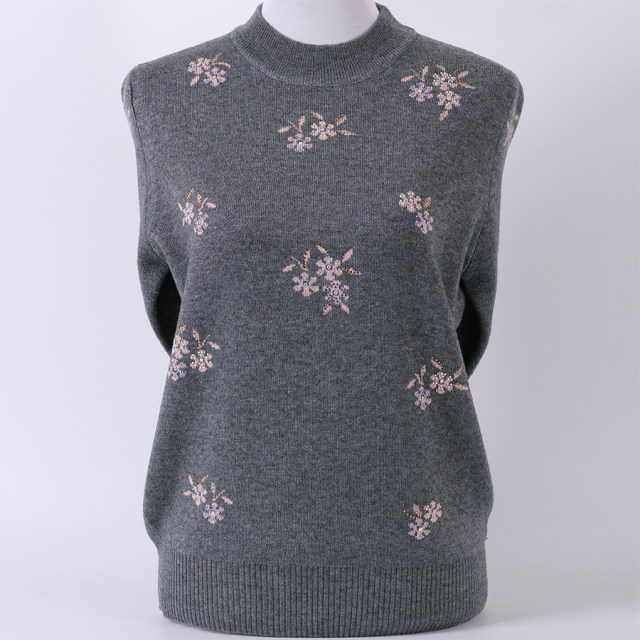 Middle-aged and elderly women's sweater thickened half-high neck pullover sweater grandma sweater knit top