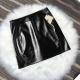 Spring and Autumn New Patent Leather Skirt Covering Hips PU Patent Leather Bright Leather Zipper Short Skirt High Waist Versatile Slimming Skirt