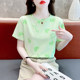 Pink pure cotton loose short-sleeved T-shirt for women 2025 summer design love letter printed t-shirt age-reducing top