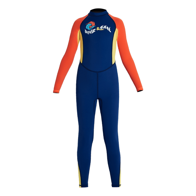 Children's conjoined swimsuit boys long -sleeved long pants whole body sunscreen diving suit fast dry surfing
