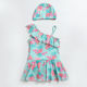 Children's swimsuit girls three 3-4 years old 6 years old baby girl floral princess loli split bikini swimsuit