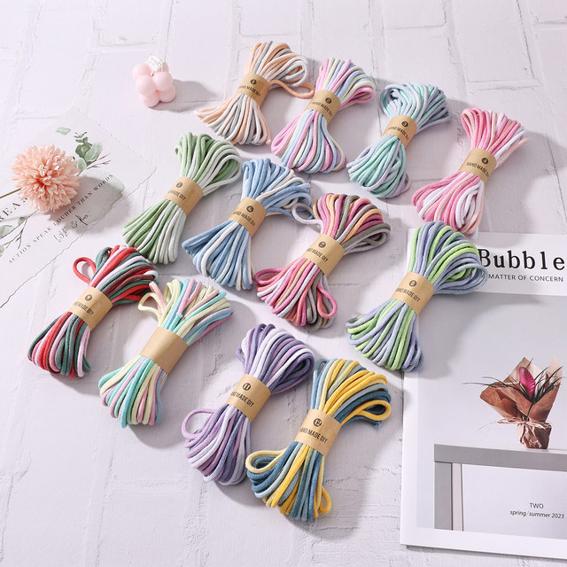 3mm gradient color core-spun cotton rope 10 meters diy bracelet bag strap braided rope macrame mobile phone bag hanging braid