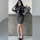 YoungGirlDay Korean pure style high waist slim flocking polka dot mid-length hip-cover skirt with belt