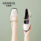 Gomeqi French Mary Jane Women's Shoes 2025 Spring New Retro Square Toe Light Mouth Single Shoes Fairy Style High Heels