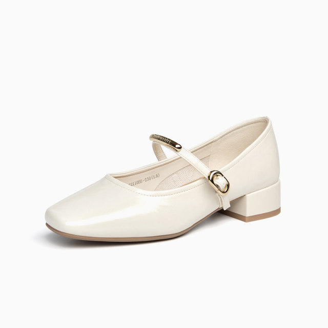 The same Mary Jane women's shoes for Gomeiqi shopping mall 2025 new thick heel small leather shoes ballet single shoes for women