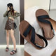 Roman skirt sandals for women 2025 summer new open toe versatile beach thick sole super soft waterproof outer sandals
