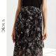 Red Beti Chiffon Sweet Print Summer New Irregular Temperament Elegant Mid-length Gentle Style Skirt