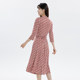 Silk V-neck Dress 2025 Summer New Lace-up Printed Three-Sleeve Large Size Mulberry Silk Style Mid-Long Skirt