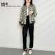 Baseball uniform jacket for women autumn large size thin jacket printed in February and August collarless 2023 new cardigan D3711