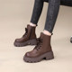 2025 new genuine leather Martin boots for women's spring and autumn single boots toe layer cowhide leather popular internet celebrity thick-soled high-rise short boots