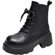 2025 new genuine leather Martin boots for women's spring and autumn single boots toe layer cowhide leather popular internet celebrity thick-soled high-rise short boots