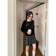 cozydays Berkeley skirt black plaid pleated skirt for women in autumn versatile slim A-line short skirt
