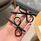 Black leather bow duckbone clip 2025 new hair clip side clip hair clip front hair clip broken hair clip clip