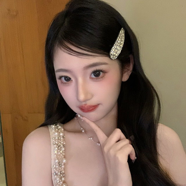 Jingui idol light luxury super shiny full diamond water drop bb clip women's side high-end bangs hair clip