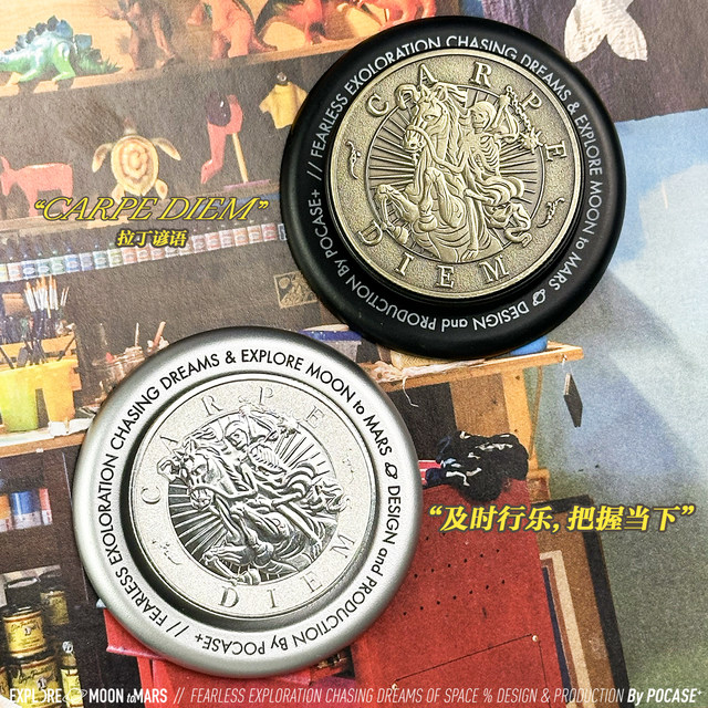 'Carpe diem, seize the moment' Latin proverb Metal cover magnetic holder for Apple iPhone