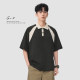 GWIT American retro heavy contrasting half-sleeved summer trendy brand Paul shirt lapel T-shirt short-sleeved polo shirt men