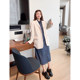 Vogana Cannes home large size original Korean casual bright line dress skirt spring waist waist thin paper people dress
