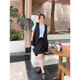 Vogana Cannes Large -size original V -neck suit vest skirt set Summer loose and thin A -line two -piece
